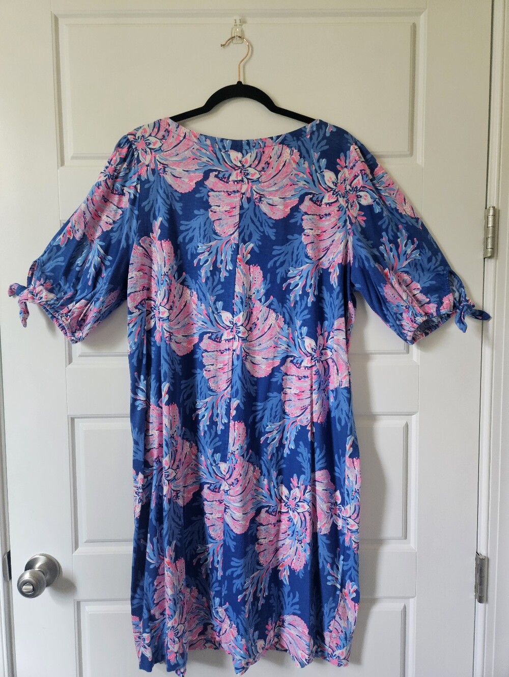 Lilly Pulitzer Blue & Pink Floral Midi Dress Size XXL - Picture 2 of 7